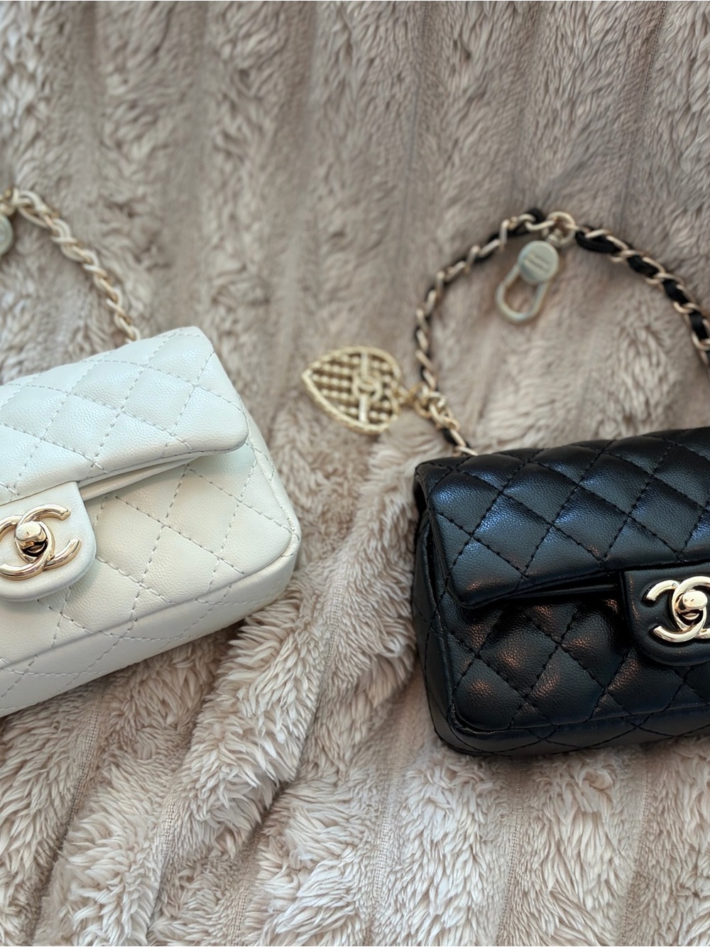 Quilted Mini Flap Bag — White OR Black with Gold Hardware